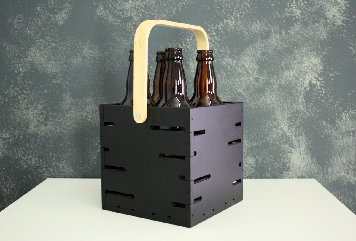 Koka alus kaste/groziņš ar liektu rokturi (melns)