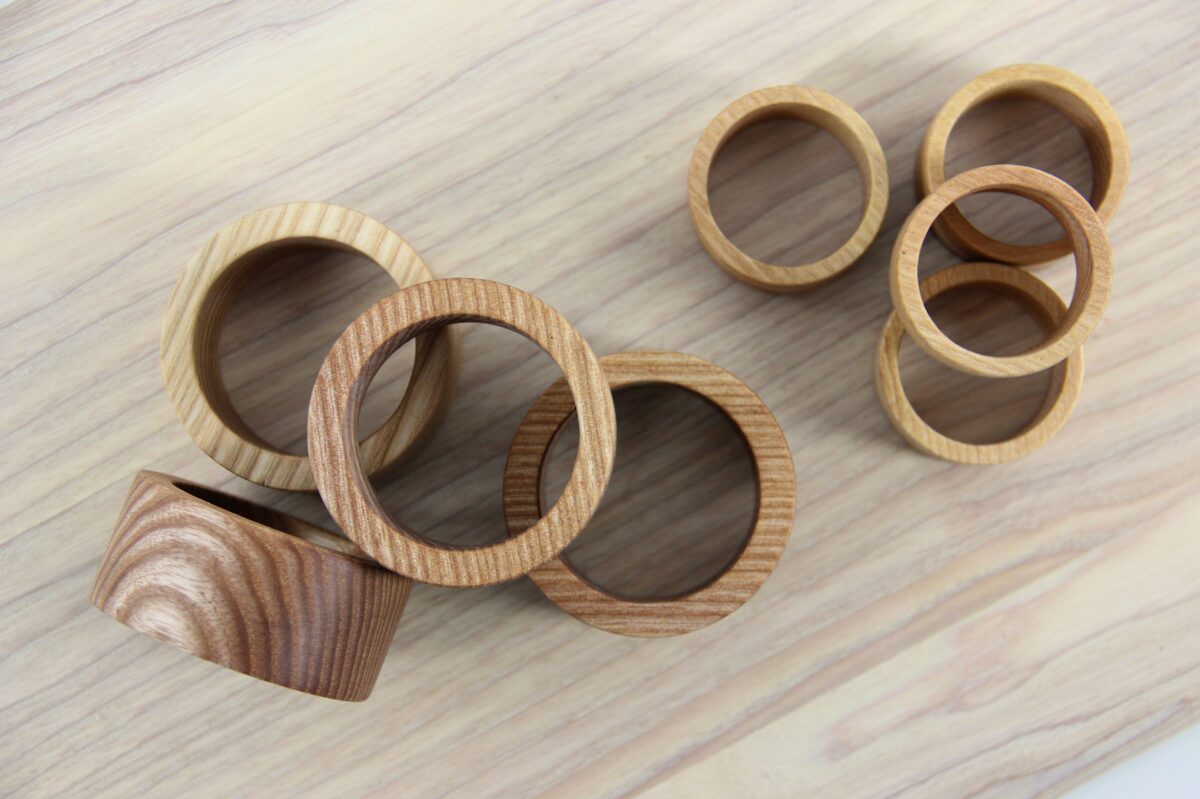 Ash Wood Napkin Rings. Napkin Rings. Set of Wooden Napkin Rings