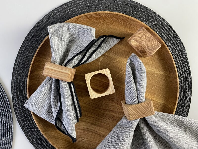 Ash wood napkin rings (Set of 4 or 6)