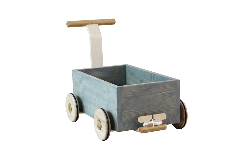 Toddler Walker Wagon - Wooden toy box - Green