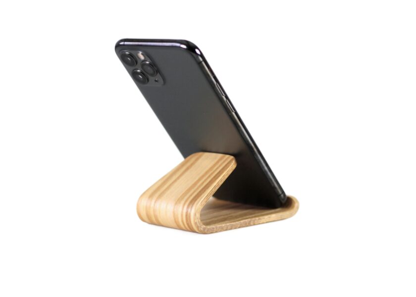 Ash wood phone holder
