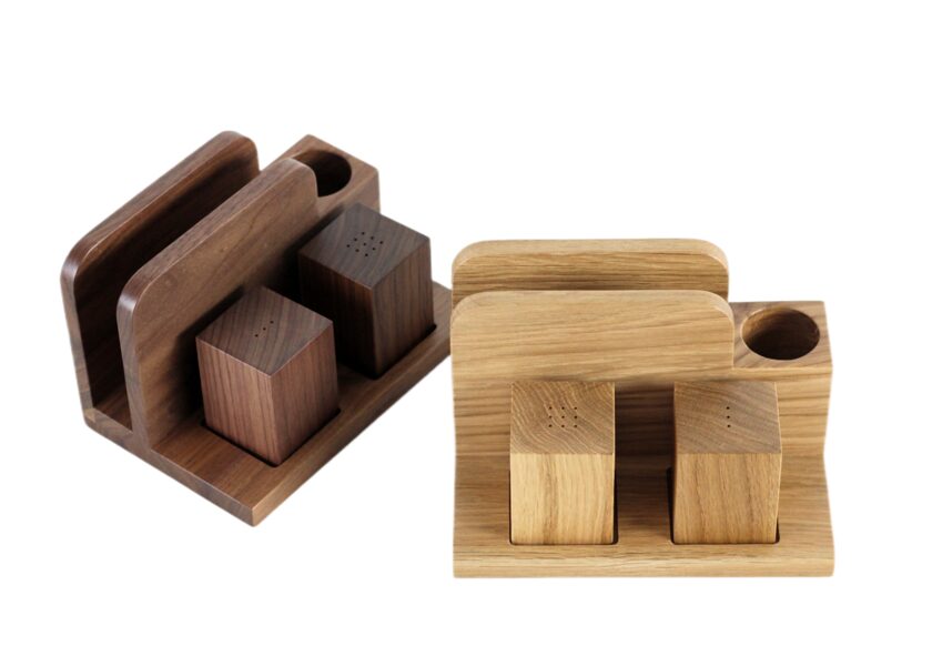 Napkin Holder with Salt and Pepper shakers.