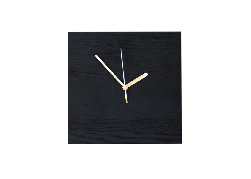 Black wood wall clock. 