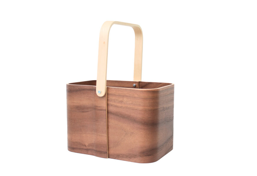 Bent wood basket - bottle box