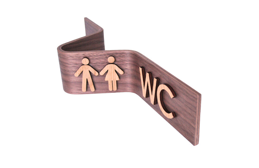 Bent wood sign - WC
