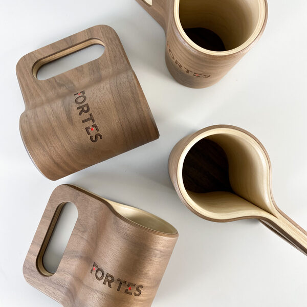 Wood beer mugs