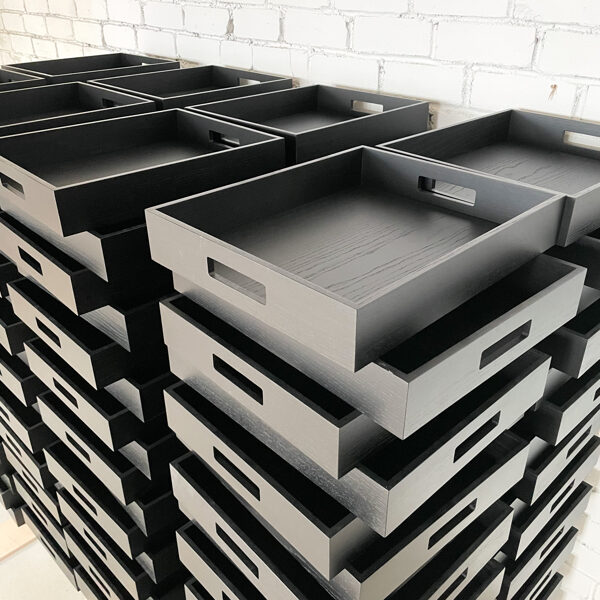 Black wood serving boards