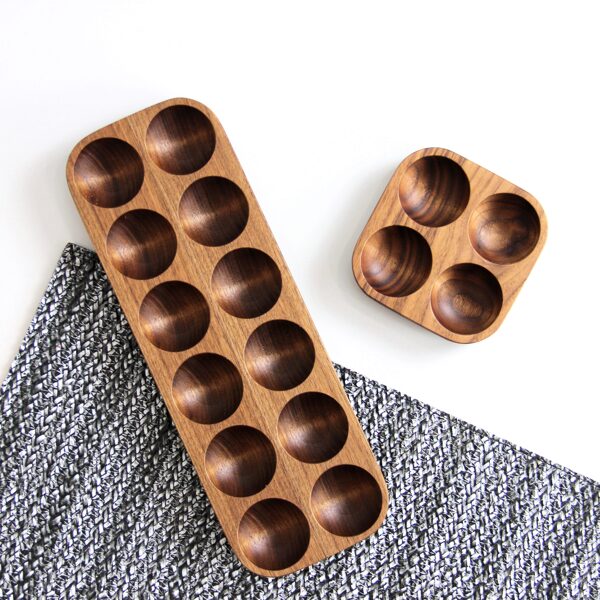 Walnut wood egg holder