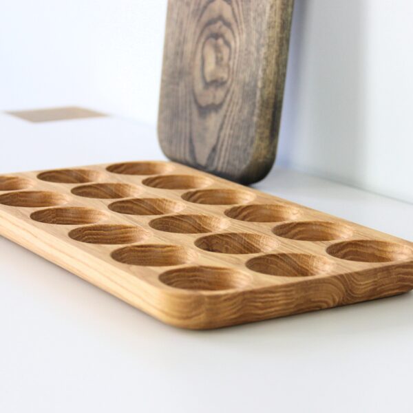 Oak wood egg holder