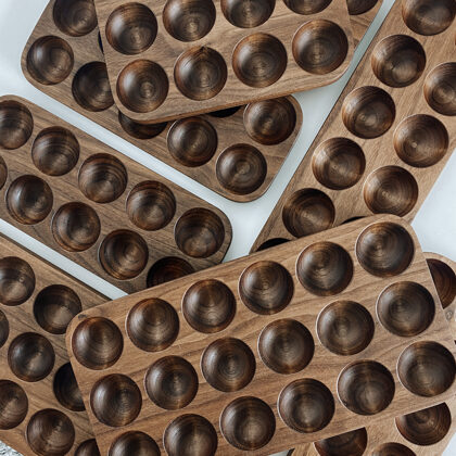 walnut wood egg holders