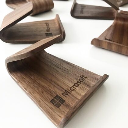 wooden phone holder
