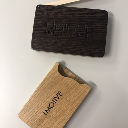 wooden business card holders