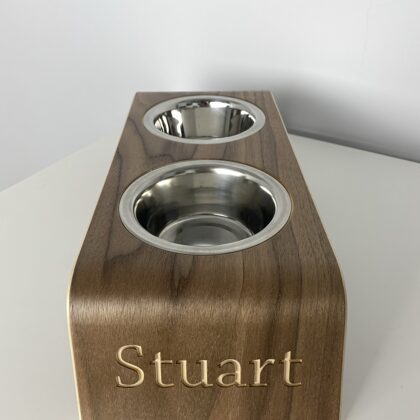 wooden pet feeder