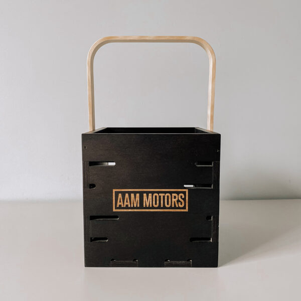 beer box - wood basket