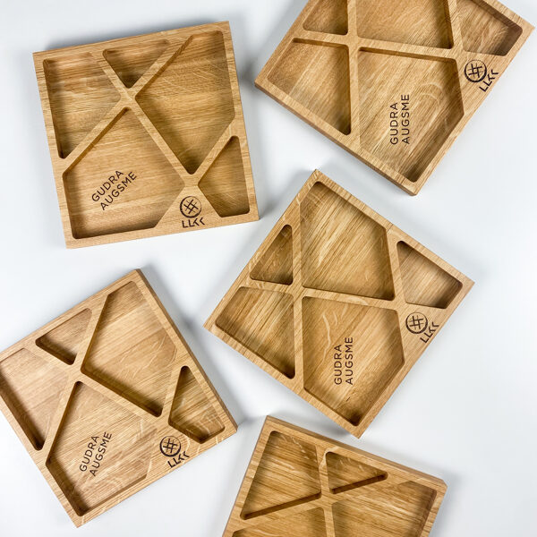 Wooden snack platters