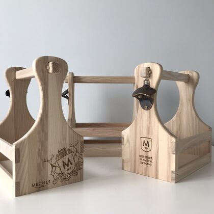 wooden beer carrier