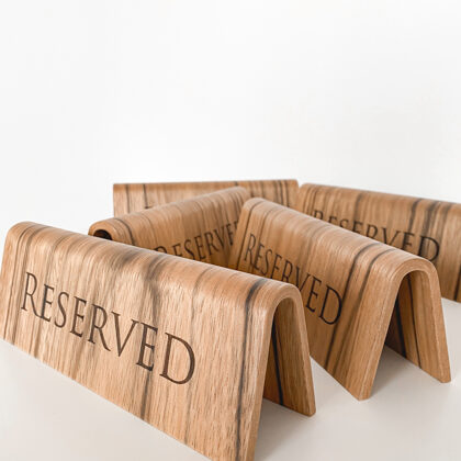 wooden reserved signs