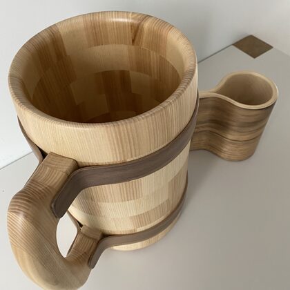 big wooden beer mug