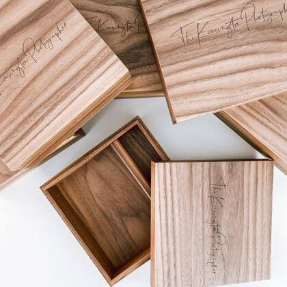engraved walnut wood boxes