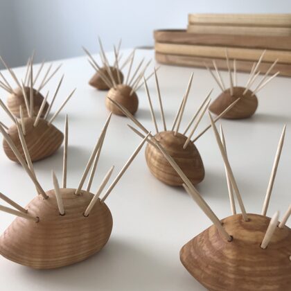 wooden toothpick holder