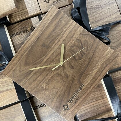 walnut wood wall clock