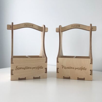 wooden beer carriers