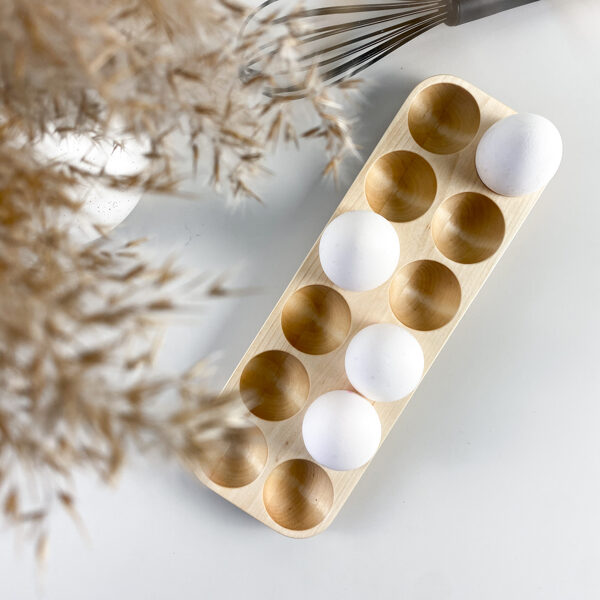 Wood egg holder