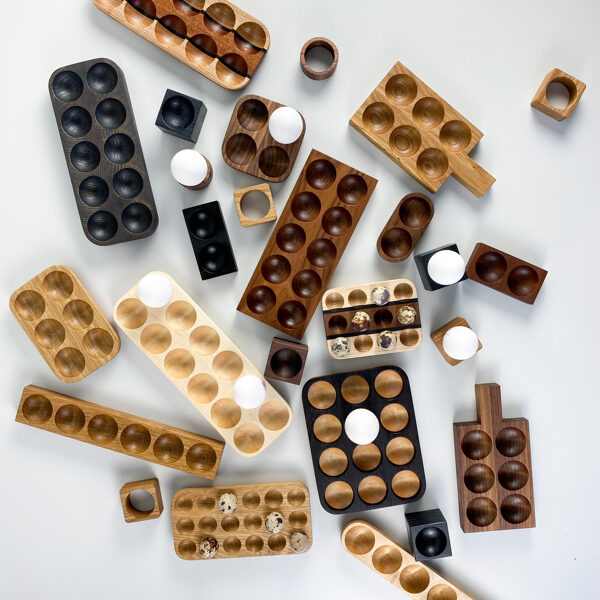 Wooden egg holders
