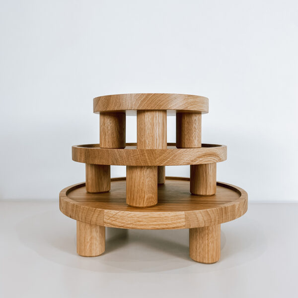 Wooden serving tray. Wooden Cake stand. Display tray 