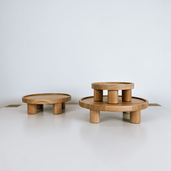 Wooden serving tray. Wooden Cake stand. Display tray 