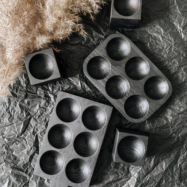 Black egg holders - wood egg holders