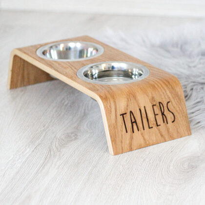 wooden pet feeder
