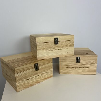 wooden box with lid