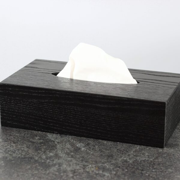 Black tissue box