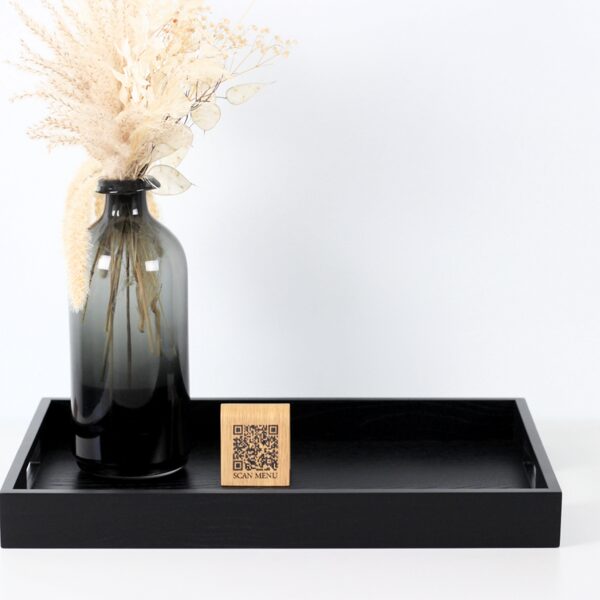 Serving tray with handles - ottoman tray - black tray