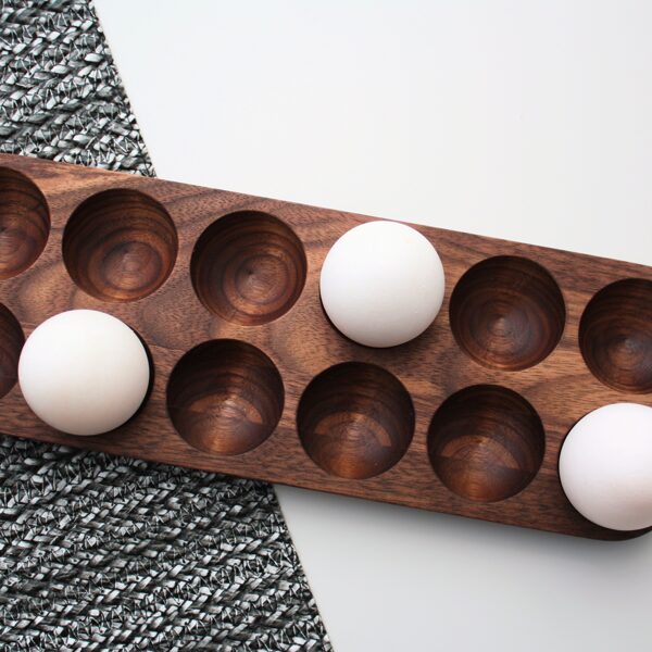 Walnut wood egg holder