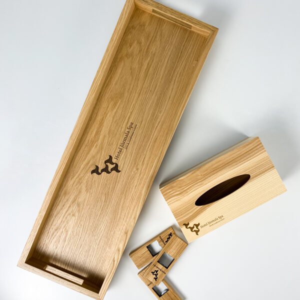 Serving tray and tissue box
