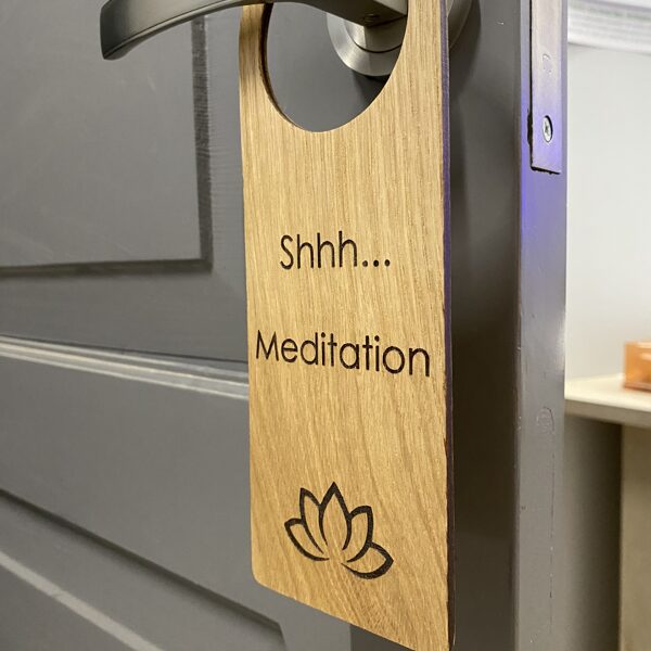 Wood door hanger - door knob sign