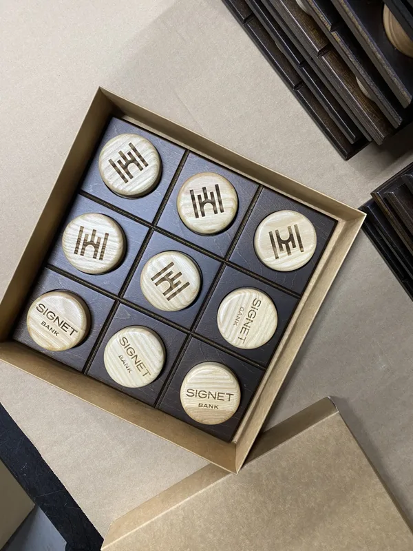 Wooden Tic Tac Toe Game 