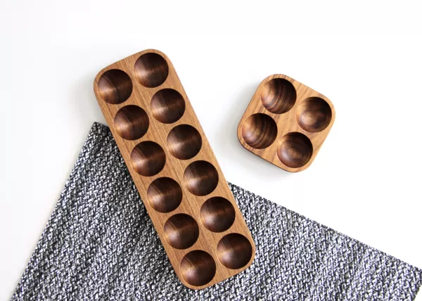 Walnut wood egg holder