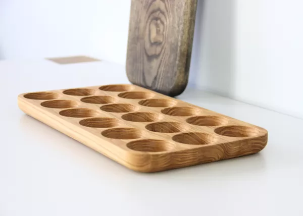 Oak wood egg holder