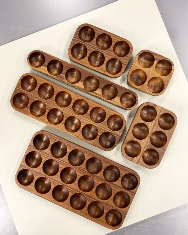 walnut wood egg holders
