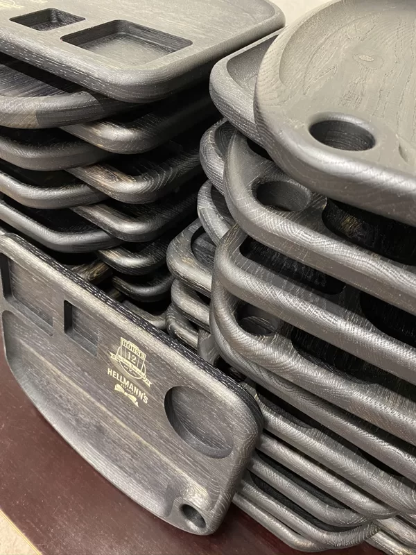 black serving trays