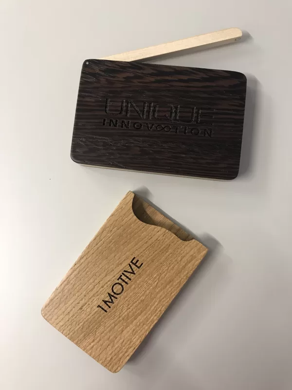 wooden business card holders