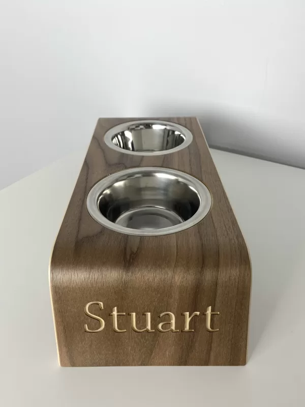 wooden pet feeder