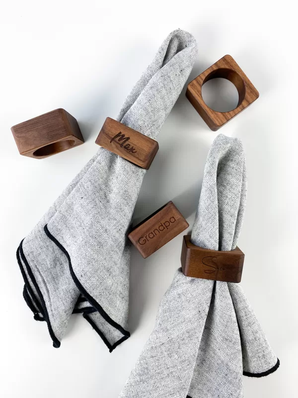 Walnut wood napkin rings