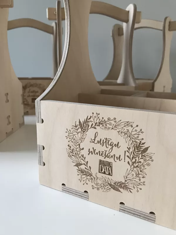 wooden beer carrier