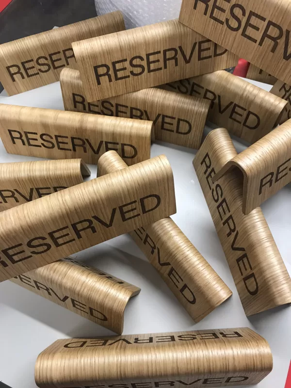 reserved table signs