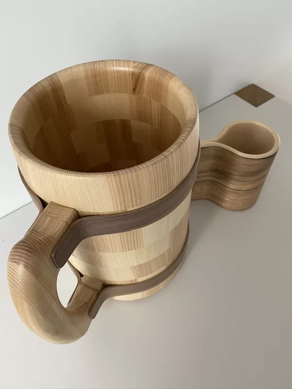 big wooden beer mug