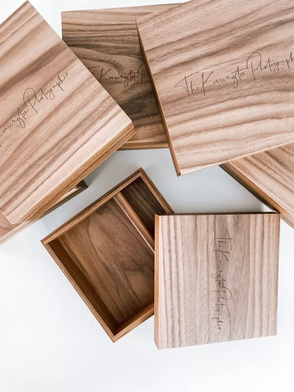 engraved walnut wood boxes